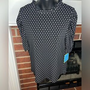 Cece navy navy polkadot top size medium